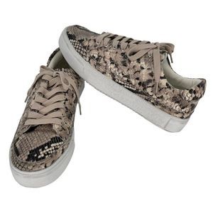 All Saints Snake Print Sneakers - Beige and Black